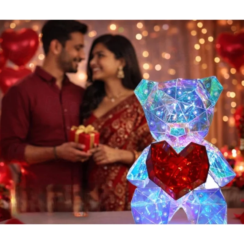 Glowing Teddy Bear Night Light (Multicolor) - Image 3