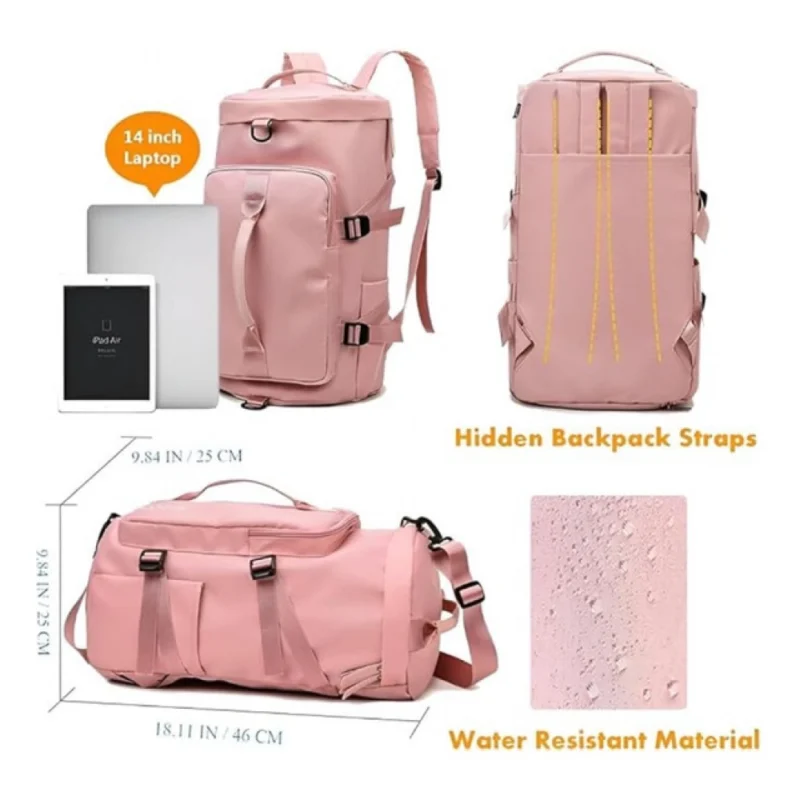Alternative view of 2 in 1 Travel Duffle Bag with Shoe Compartment (Multicolor)
