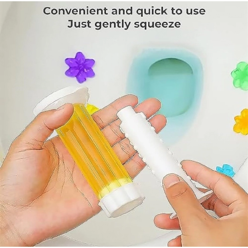 Pack of 2 Toilet Freshner And Cleaner Flower Gel (Multicolor) - Image 3