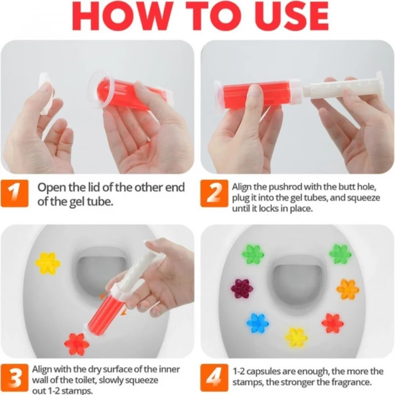 Pack of 2 Toilet Freshner And Cleaner Flower Gel (Multicolor) - Image 2