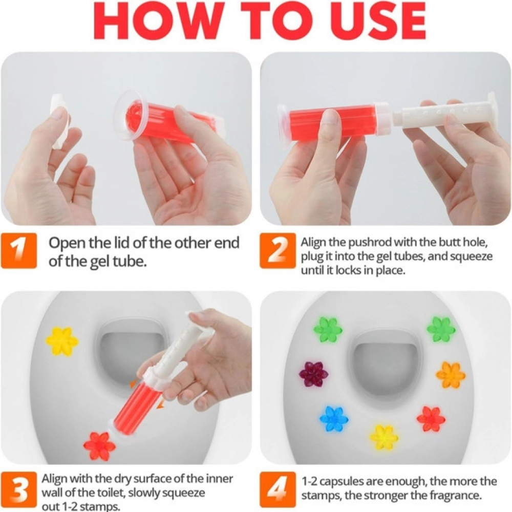 Pack of 2 Toilet Freshner And Cleaner Flower Gel (Multicolor) - Image 2
