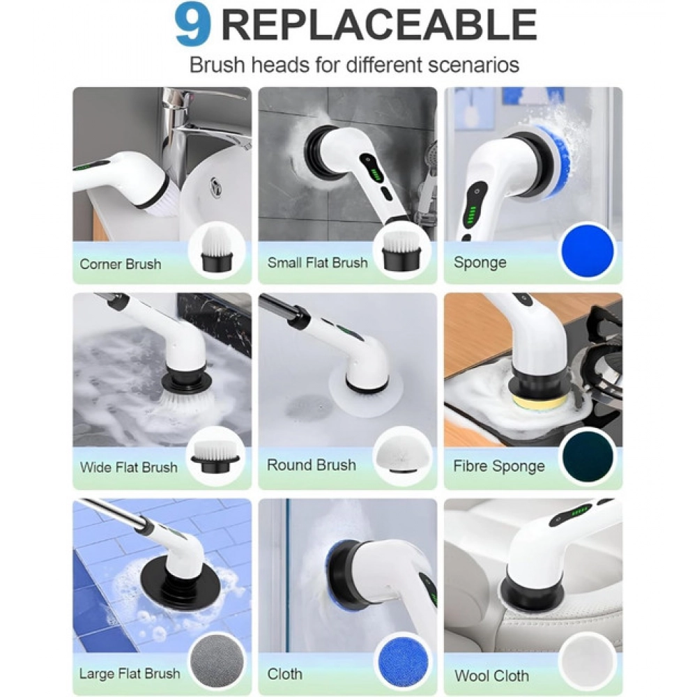 9 in 1 Cordless Electric Spin Scrubber (Multicolor) - Image 4