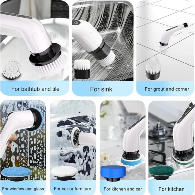 9 in 1 Cordless Electric Spin Scrubber (Multicolor) - Image 3