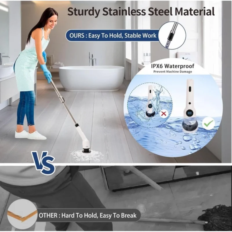 Alternative view of 9 in 1 Cordless Electric Spin Scrubber (Multicolor)