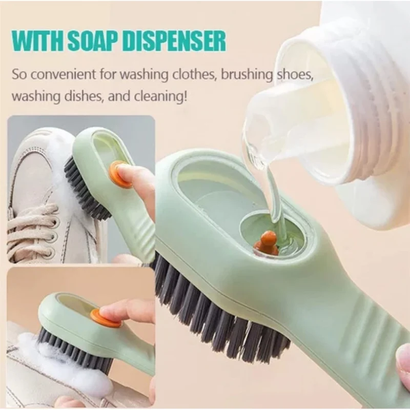 Pack of 3 Soap Dispensing Cleaning Brush (Multicolor) - Image 4