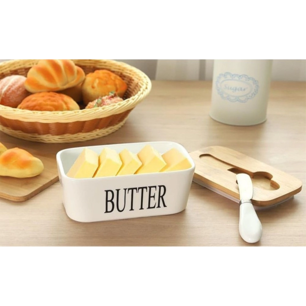 Ceramic Butter Box (White)