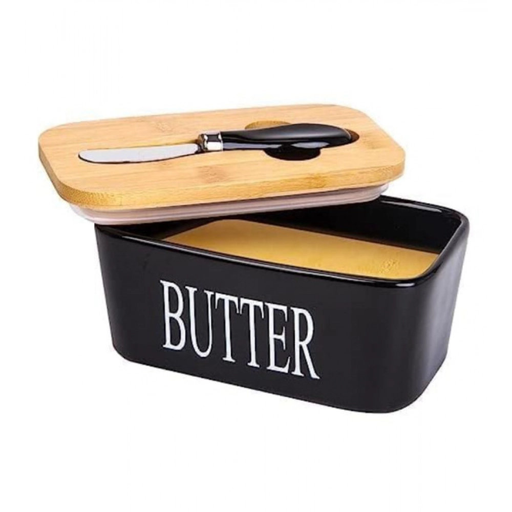 Ceramic Butter Box (Black)