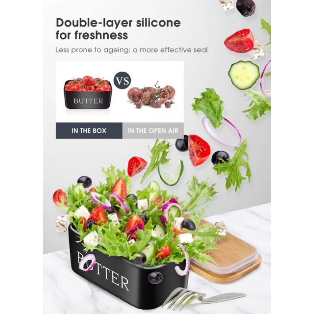 Ceramic Butter Box (Black) - Image 2