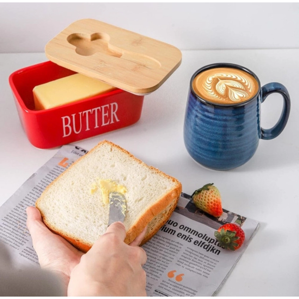 Ceramic Butter Box (Red)
