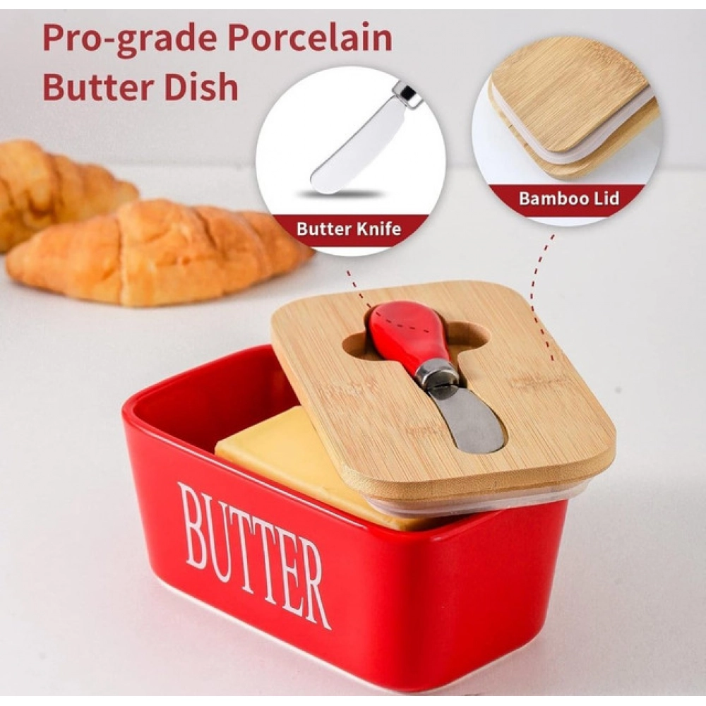 Ceramic Butter Box (Red) - Image 3
