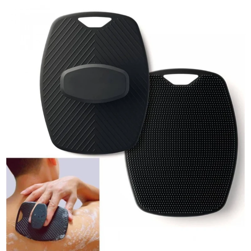 Pack of 2 Silicone Body Scrubber Bath Brush (Black)