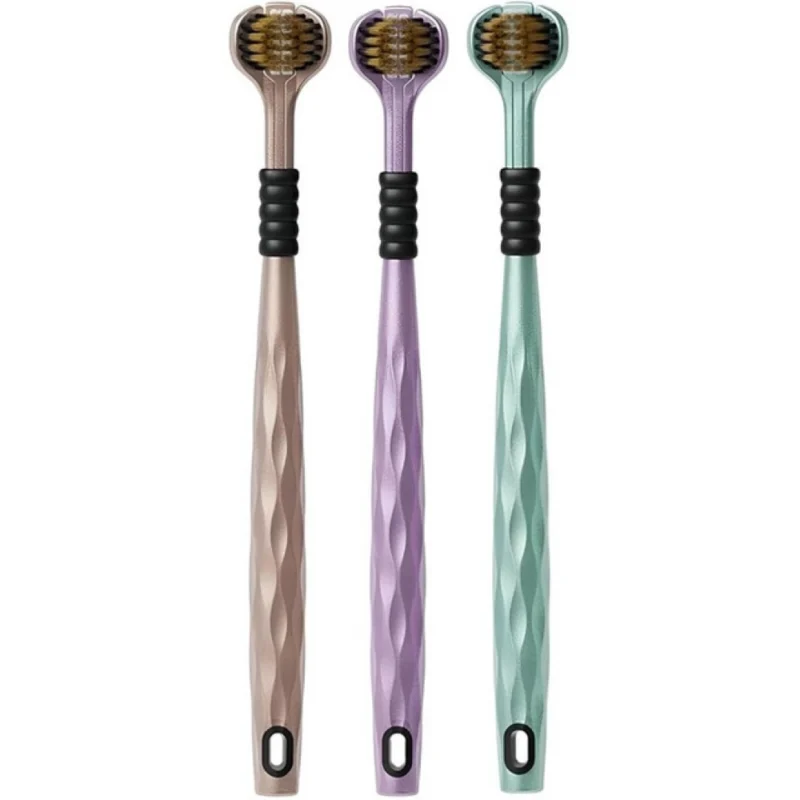 Pack of 10 3 Sided Toothbrush (Multicolor)