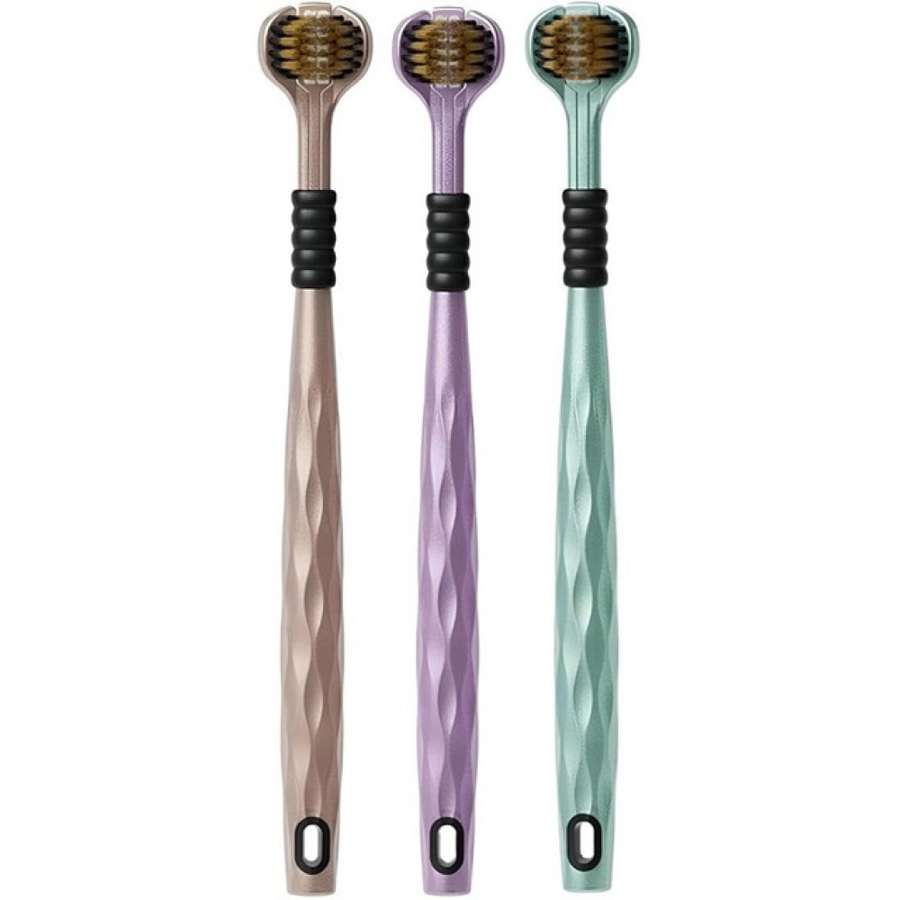 Pack of 10 3 Sided Toothbrush (Multicolor)