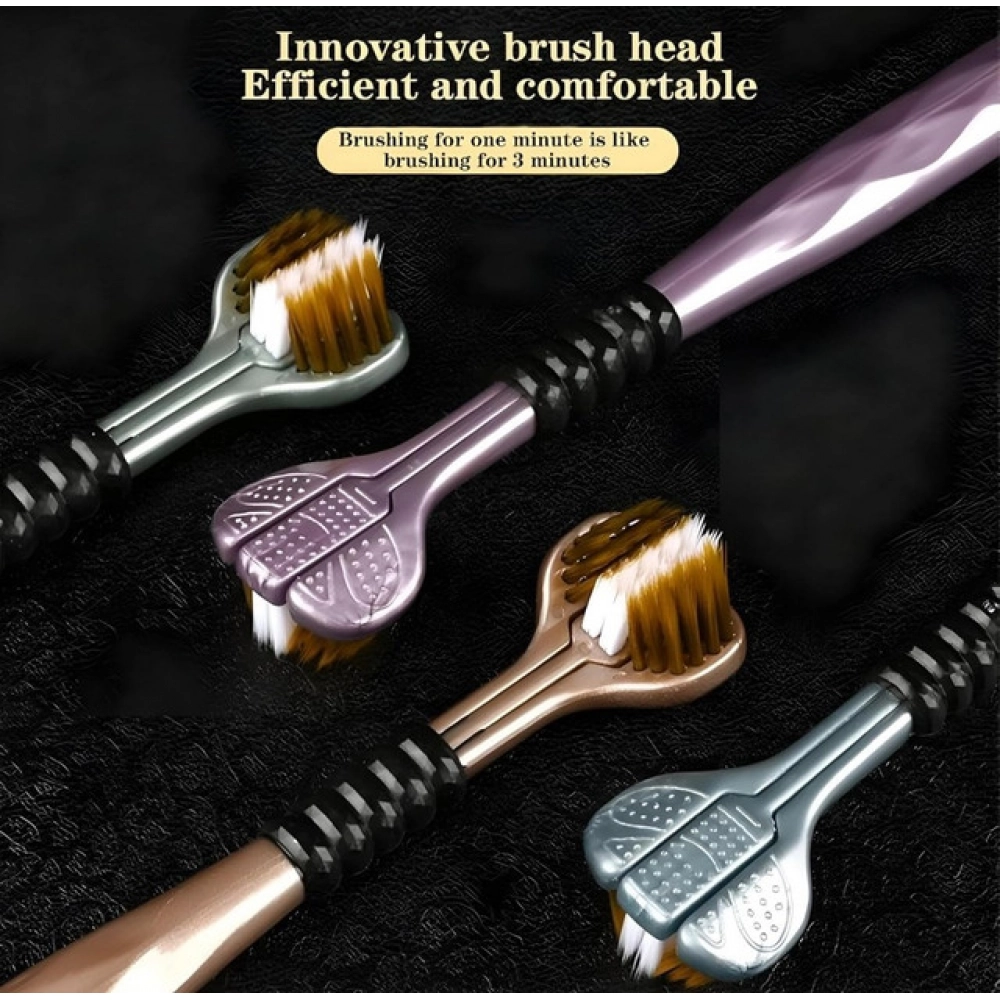 Pack of 10 3 Sided Toothbrush (Multicolor) - Image 4