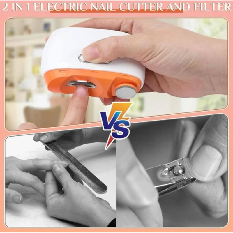 2 In 1 Electric Nail Clipper (White) - Image 3