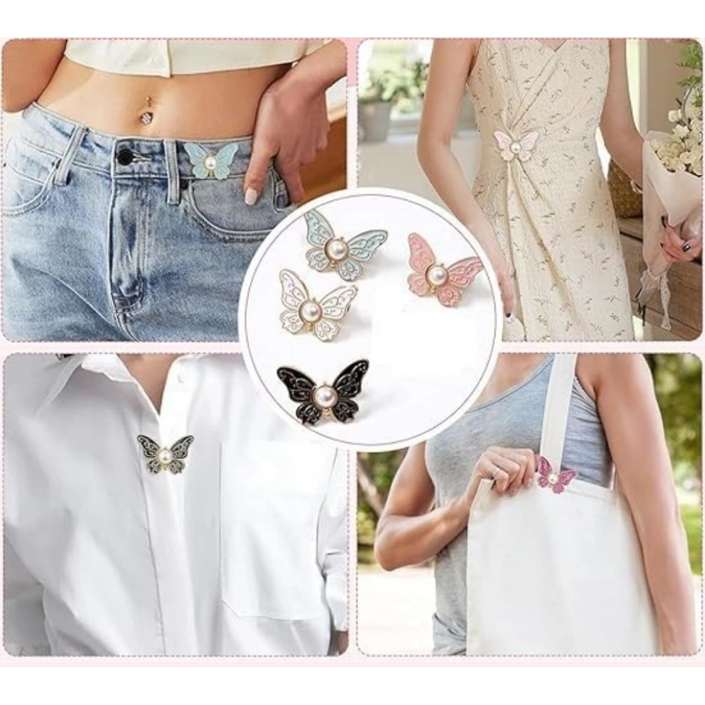 Pack of 3 Jeans Clip Butterfly (Multicolor)