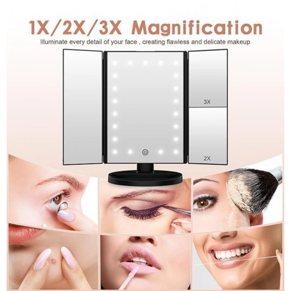 Rechargeable Makeup Vanity Mirror (Silver) - Image 3