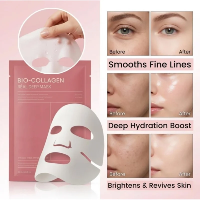 Pack of 2 Bio-Collagen Face Mask (Multicolor) - Image 3