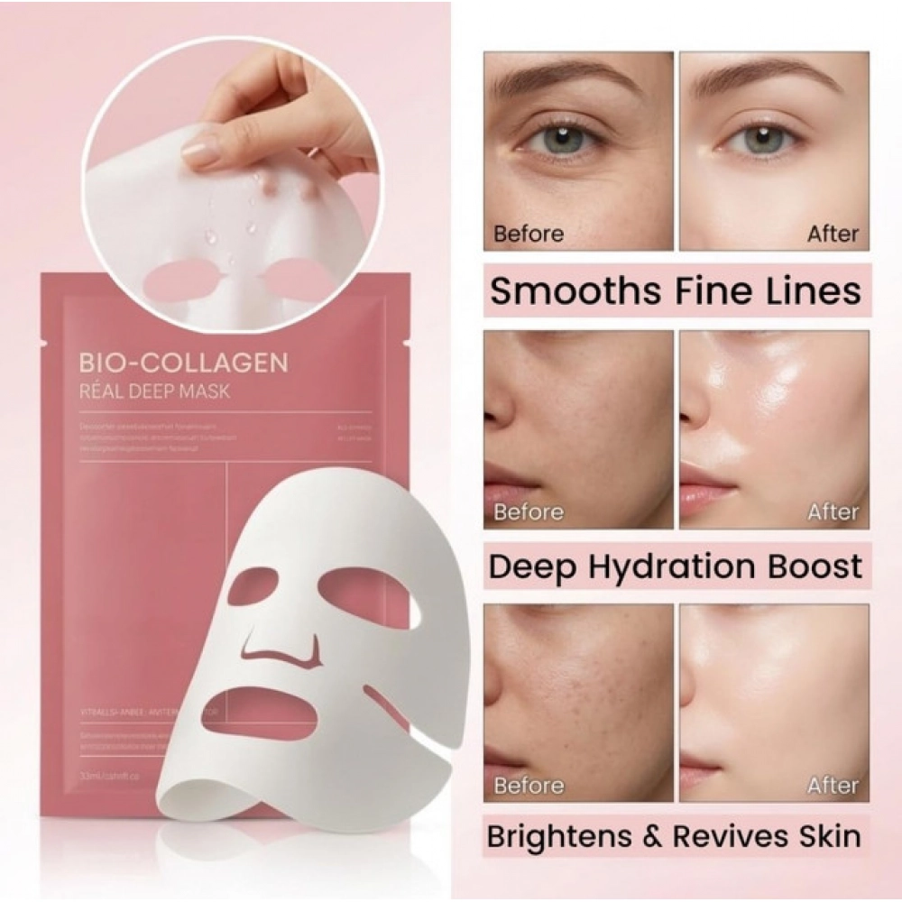 Pack of 2 Bio-Collagen Face Mask (Multicolor) - Image 3