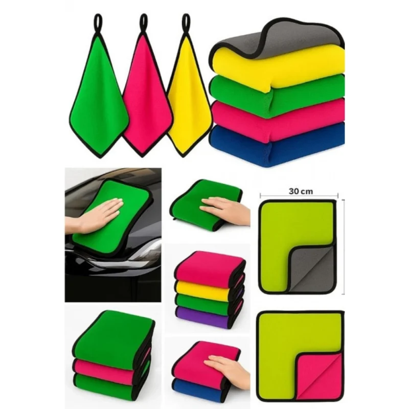 Alternative view of Pack of 3 Microfiber Car Cleaning Towel (Multicolor)