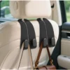 Pack of 2 Leather Car Seat Headrest Hook (Black)