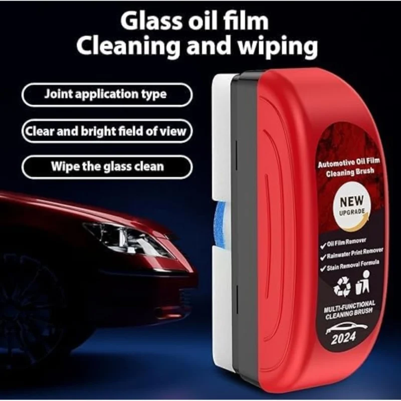 Pack of 3 Automotive Oil Film Cleaning Brush (Red-Black) - Image 3