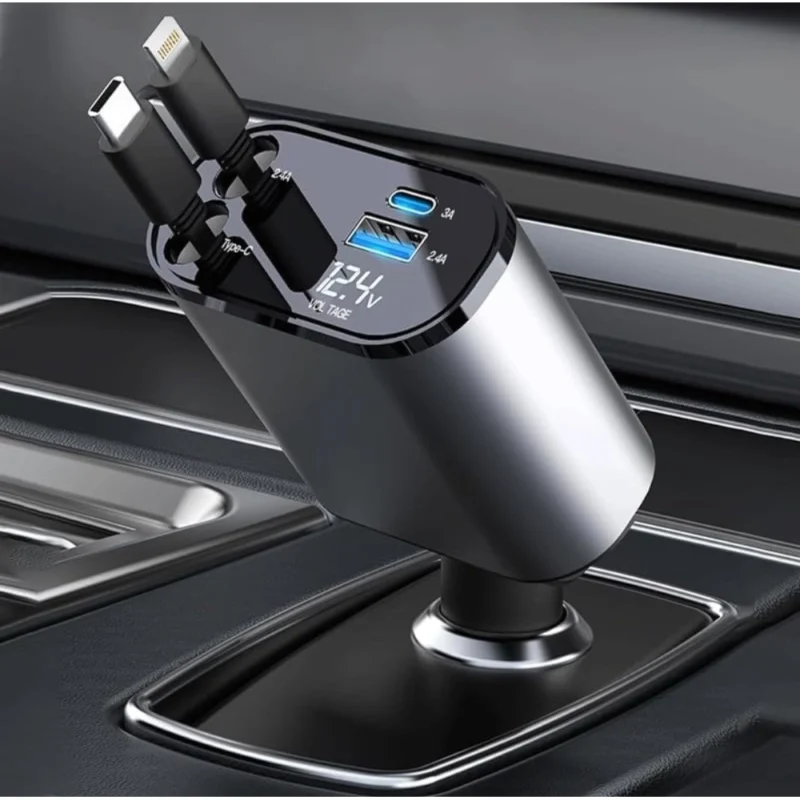 Retractable Car Charger (Grey)