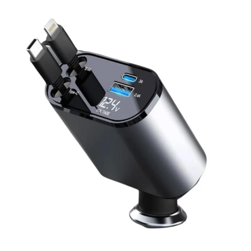 Retractable Car Charger (Grey) - Image 5