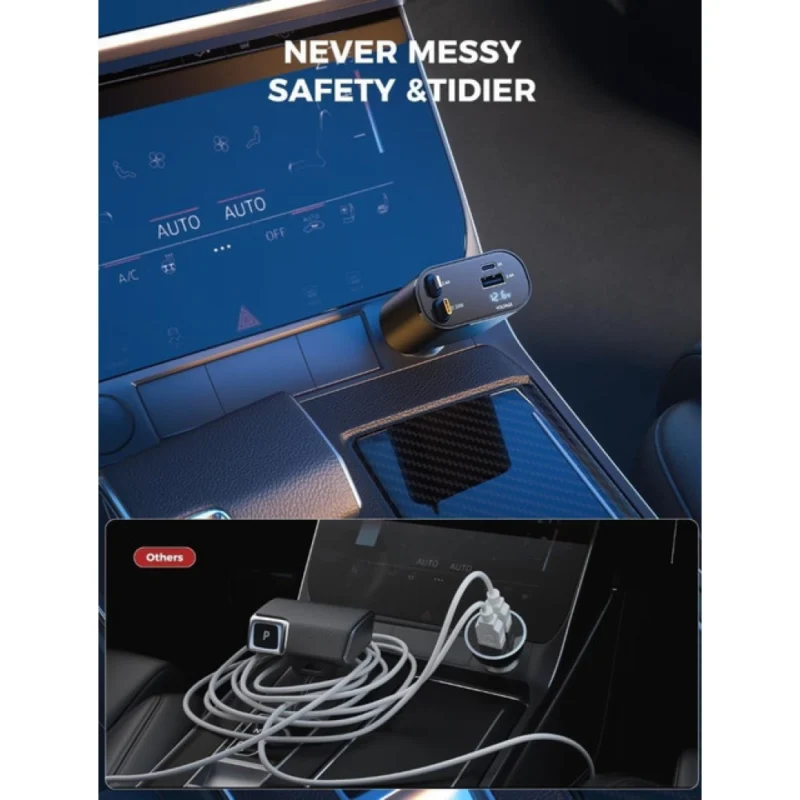 Alternative view of Retractable Car Charger (Grey)
