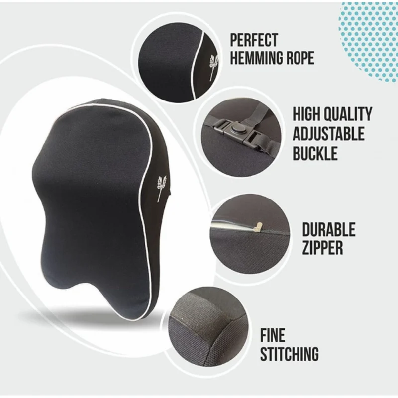 Alternative view of Memory Foam Car Headrest Pillow (Black)