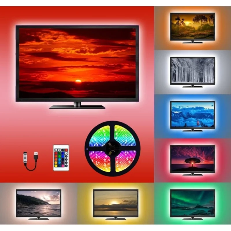 5M RGB LED Strip Light for TV Backlight (Multicolor)