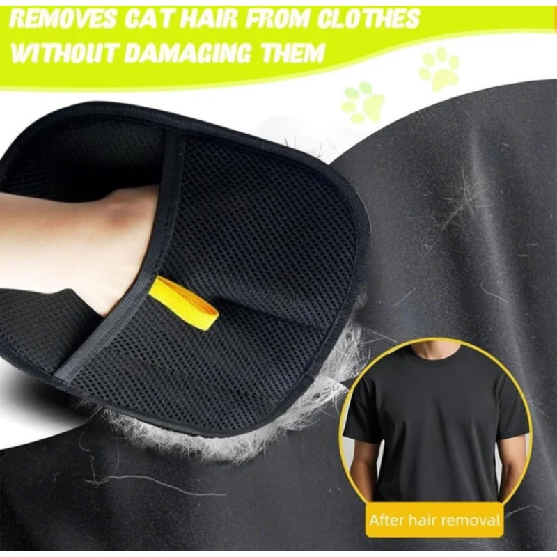Pack of 2 Cat Dog Hair Remover Gloves (Black) - Image 4