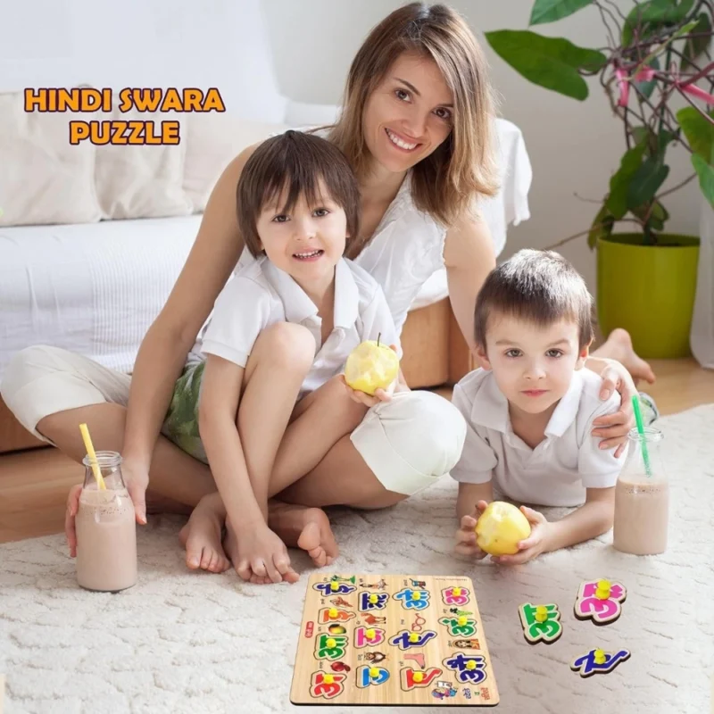Wooden Puzzle - Hindi Letters | Wood | Educational Toys | 3+ Years - Image 3