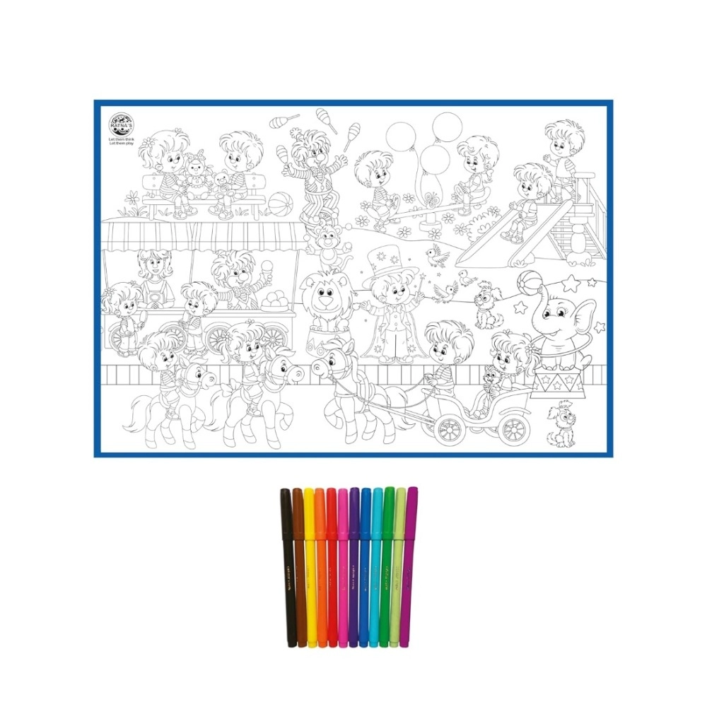 Carnival Printed Colouring Mat | Canvas | Educational Toys | 3+ Years - Image 2