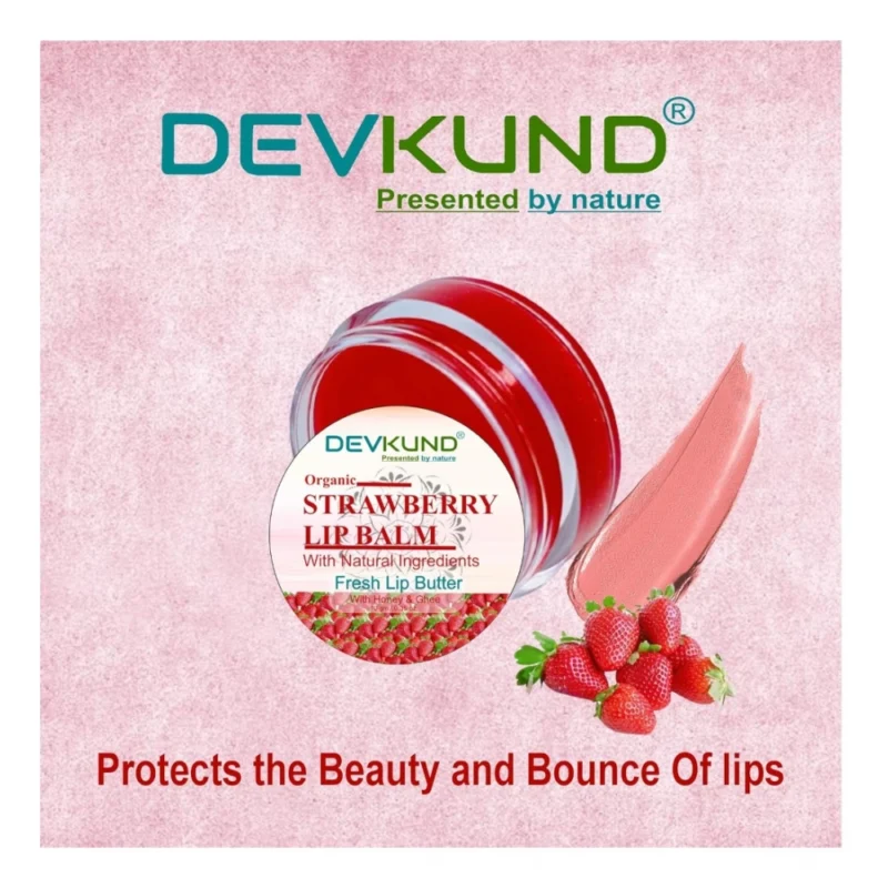 Unisex Herbal Dark And Chapped Lips Strawberry Lip Balm (10gm) - Image 3