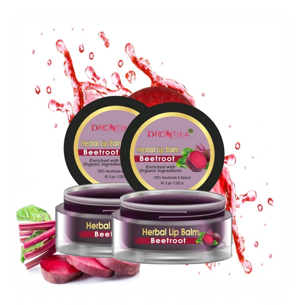 Unisex Herbal Dark And Chapped Lips Beetroot Lip Balm Pack Of 2 (20gm)
