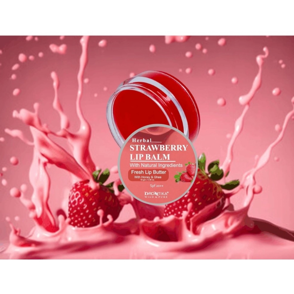 Unisex Herbal Dark And Chapped Lips Strawberry Lip Balm (10gm) - Image 3
