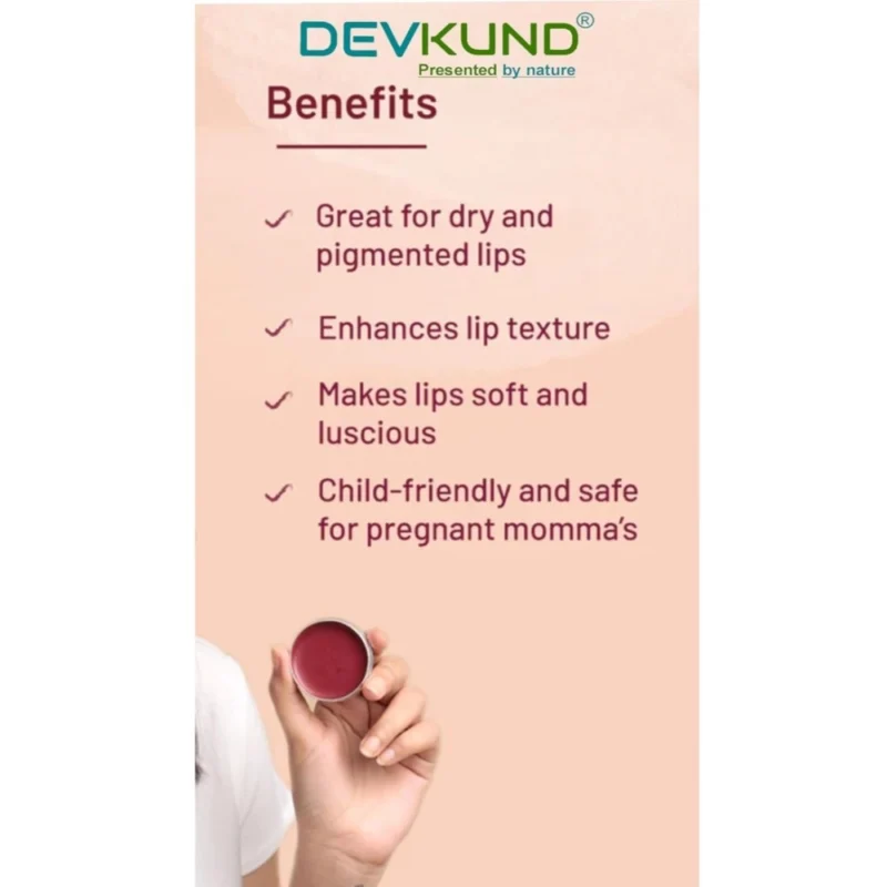 Unisex Herbal Dark And Chapped Lips Beetroot Lip Balm (10gm) - Image 3