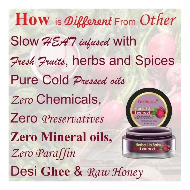 Unisex Herbal Dark And Chapped Lips Beetroot Lip Balm (10gm) - Image 3