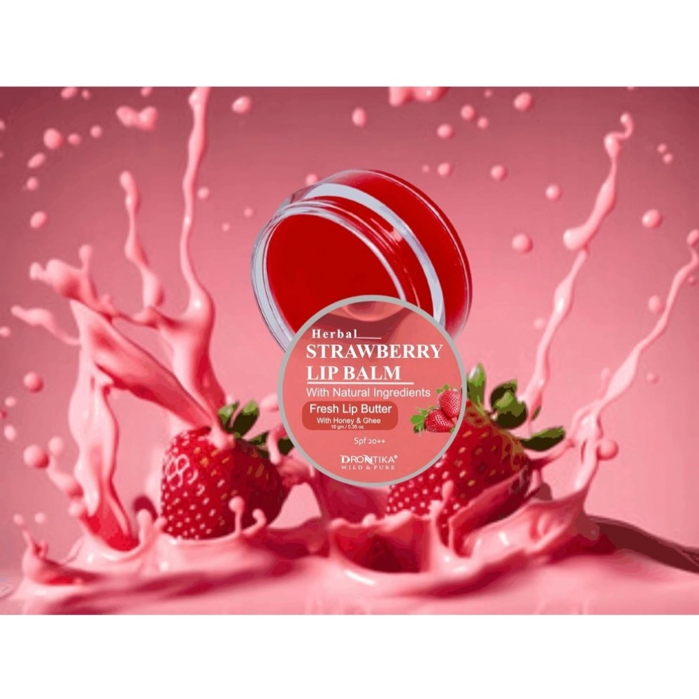 Unisex Herbal Dark And Chapped Lips Cherry & Strawberry Lip Balm Pack Of 2 (10gm) - Image 2