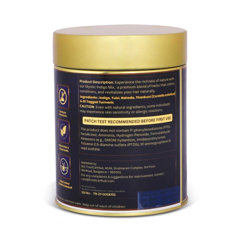 Alternative view of Women's Vixa Naturals Indigo Mix Hair Color | Henna Powder for Hair | Natural Black Herbal Hair Dye | Organic Mehndi with Indigo, Tulsi, Baheda & Thankuni | 25g x 8