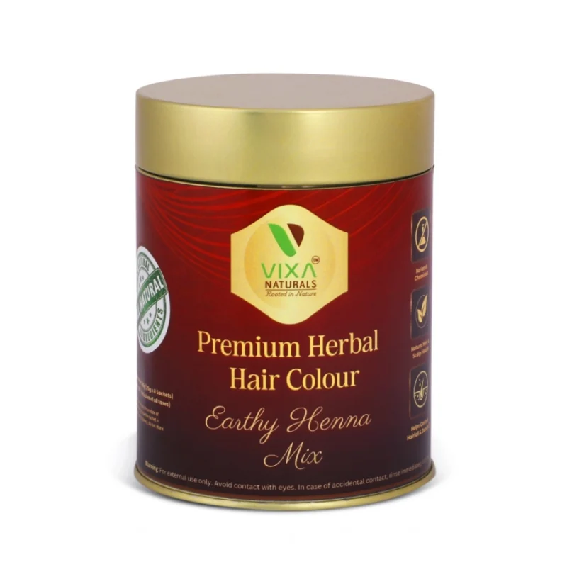 Women's Vixa Naturals Dark Brown Mix Hair Color | Henna Powder for Hair | Natural Black Herbal Hair Dye | Organic Mehndi with Indigo, Tulsi, Baheda & Thankuni | 25g x 8