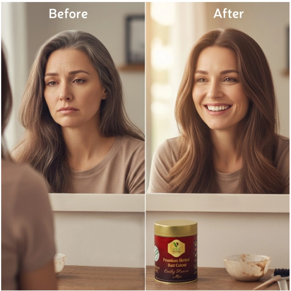 Women's Vixa Naturals Dark Brown Mix Hair Color | Henna Powder for Hair | Natural Black Herbal Hair Dye | Organic Mehndi with Indigo, Tulsi, Baheda & Thankuni | 25g x 8 - Image 3