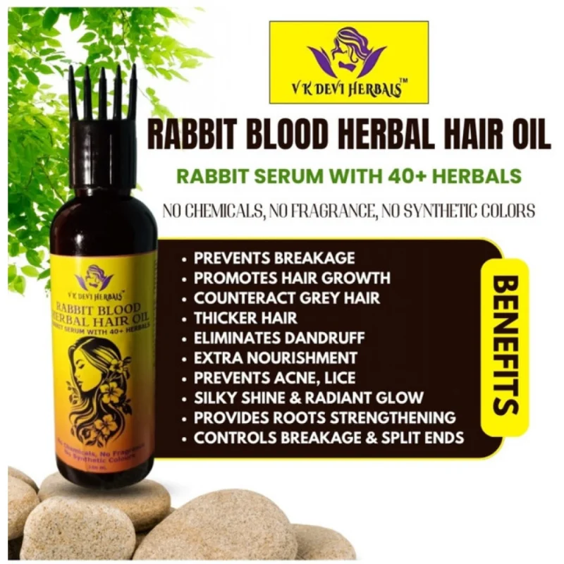 Alternative view of Devi Herbels Rabbit Blood Herbal 100 ML Hair Oil - Men's And Women's Hair Growth Oil