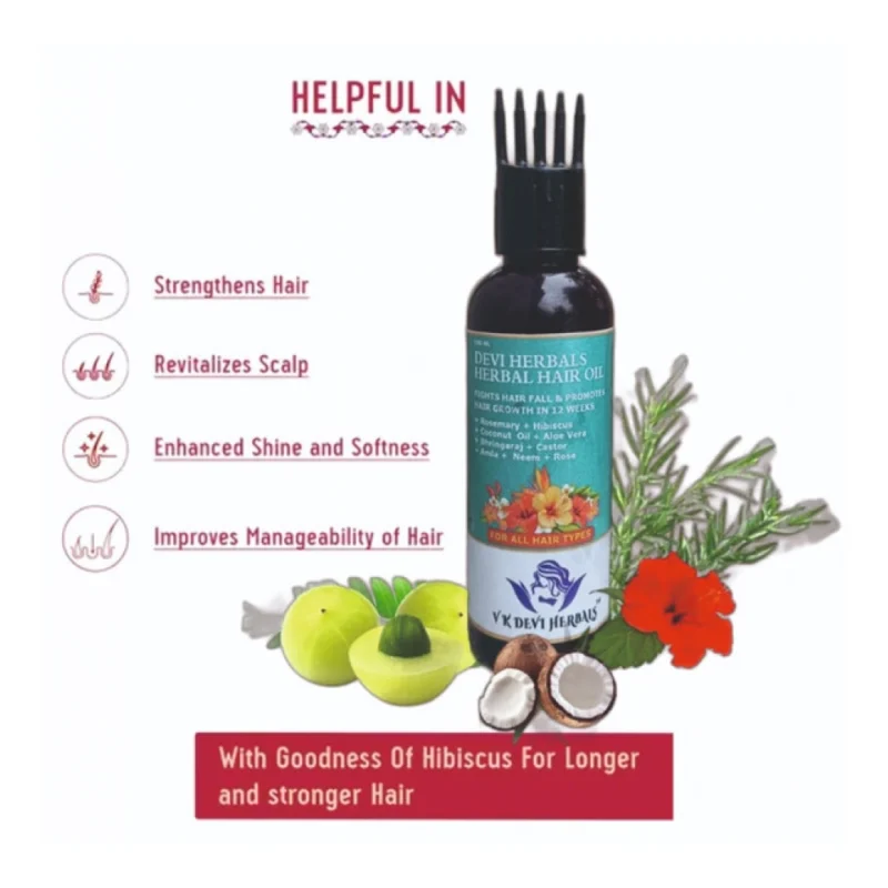 Alternative view of Devi Herbels Rosemary Herbal 100 ML Hair Oil - Men's And Women's Hair Growth Oil