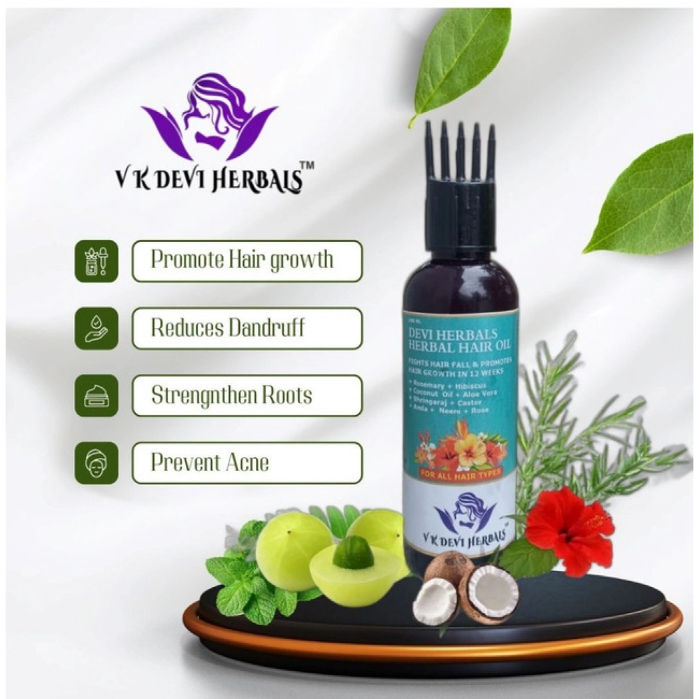 Devi Herbels Rosemary Herbal 100 ML Hair Oil - Men's And Women's Hair Growth Oil - Image 4