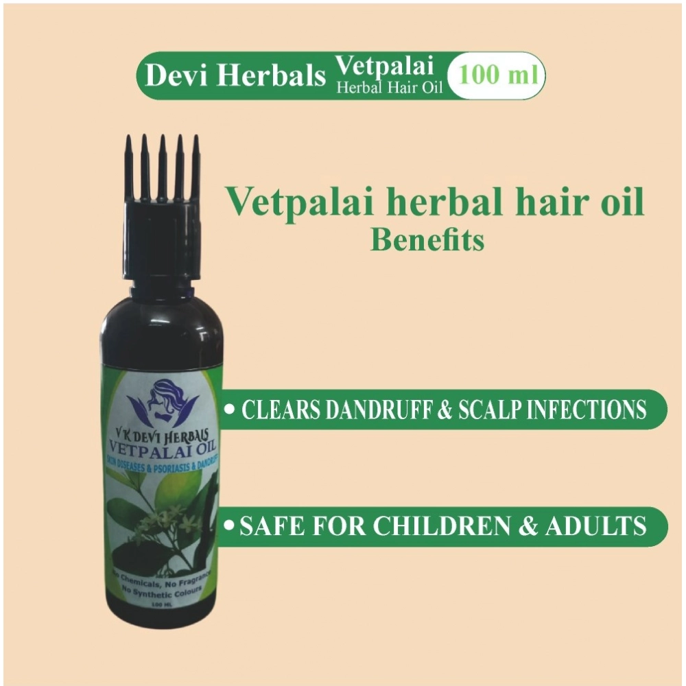 Devi Herbal Vetpalai 100 ML Oil - Anti-Dandruff And Psoriasis Relief Oil - Image 2