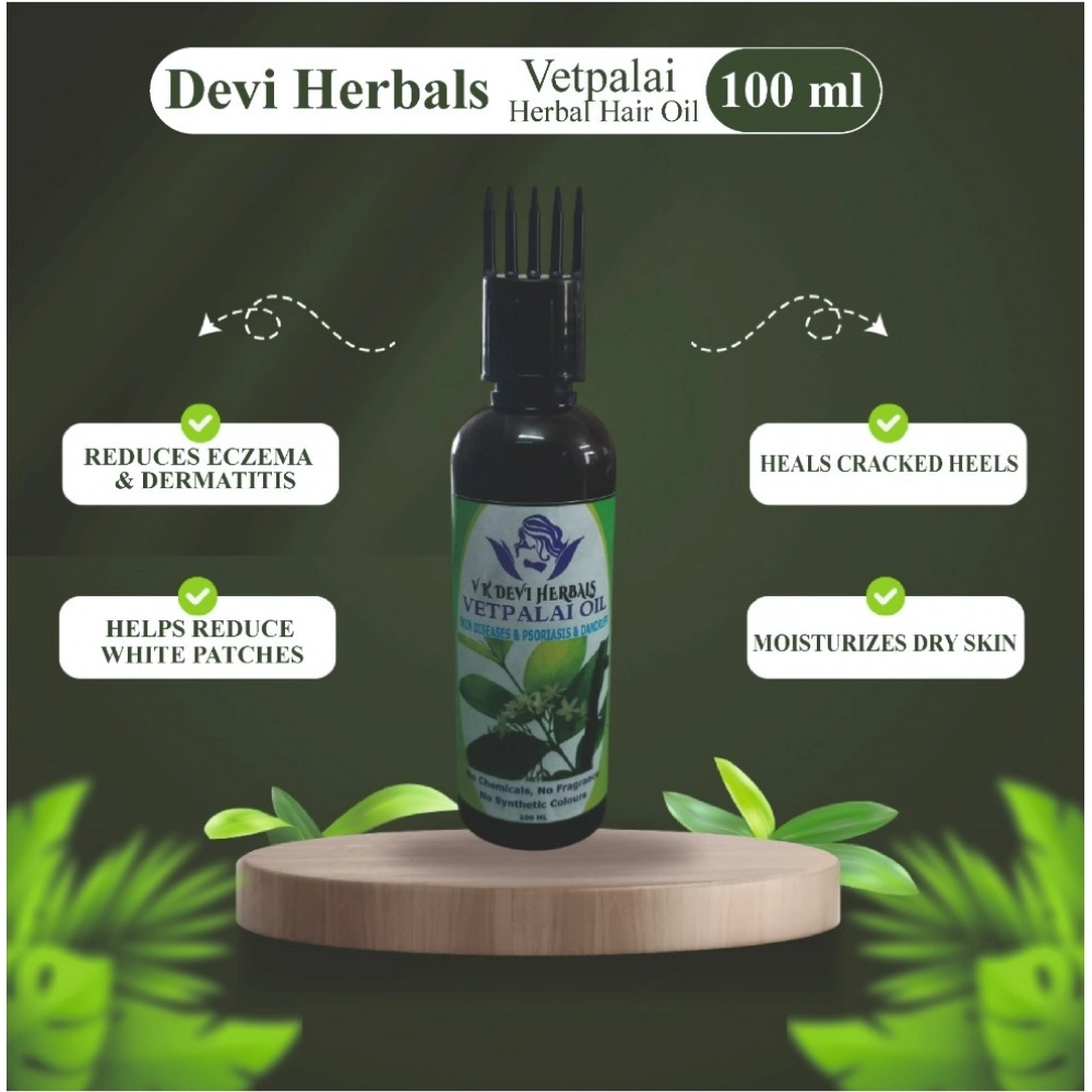 Devi Herbal Vetpalai 100 ML Oil - Anti-Dandruff And Psoriasis Relief Oil - Image 4