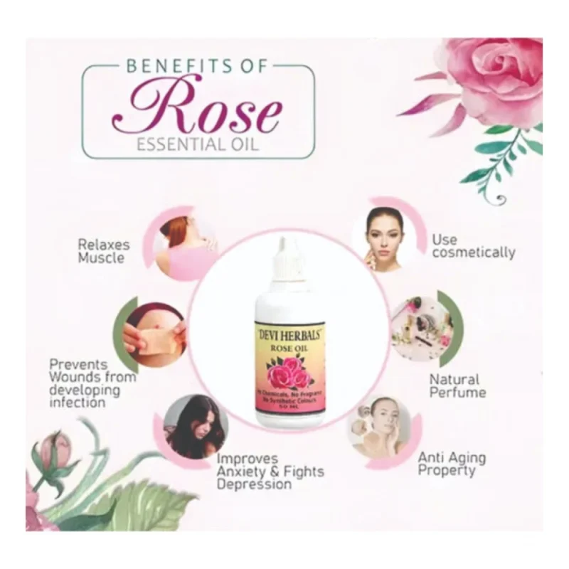Devi herbal Rose 50ML Oil Natural Pure Herbal Oil - Image 4