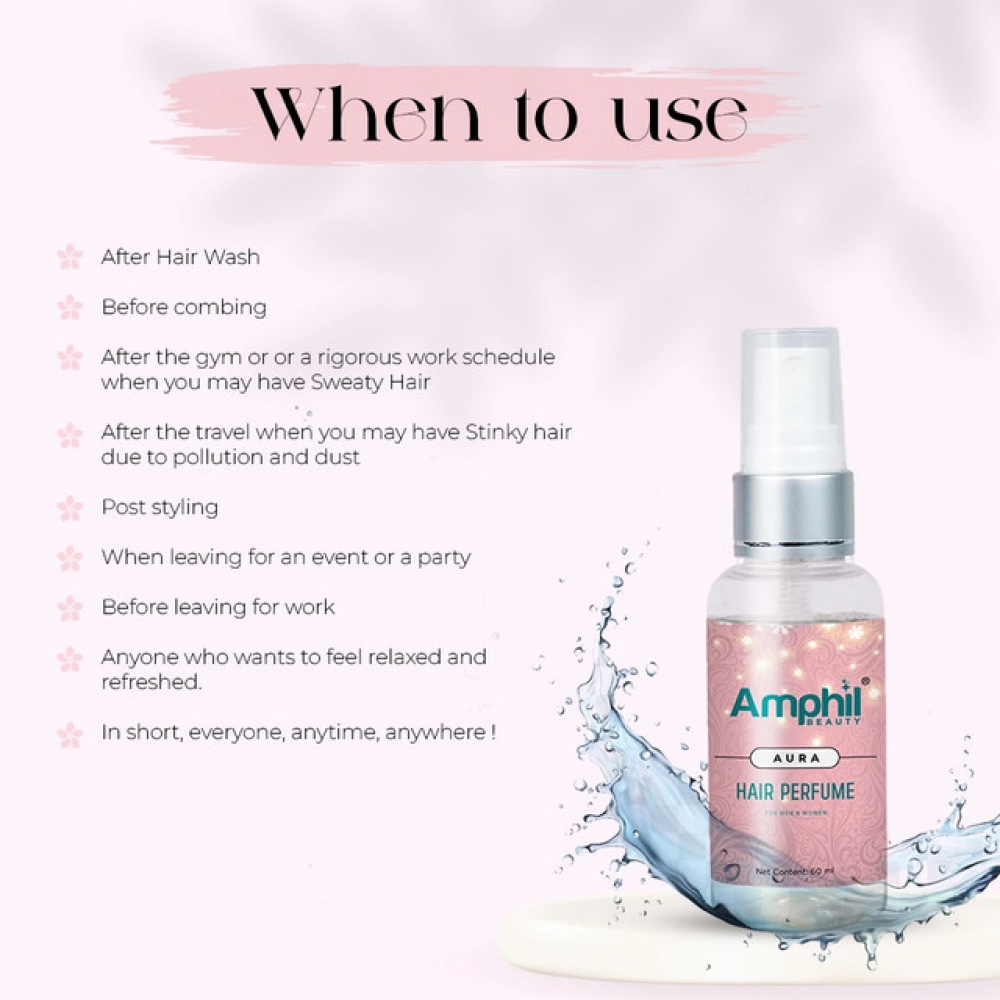 Amphil beauty Aura Unisex Hair perfume 60 ml | Alcohol Free | Water Based | Paraben Free - Image 4
